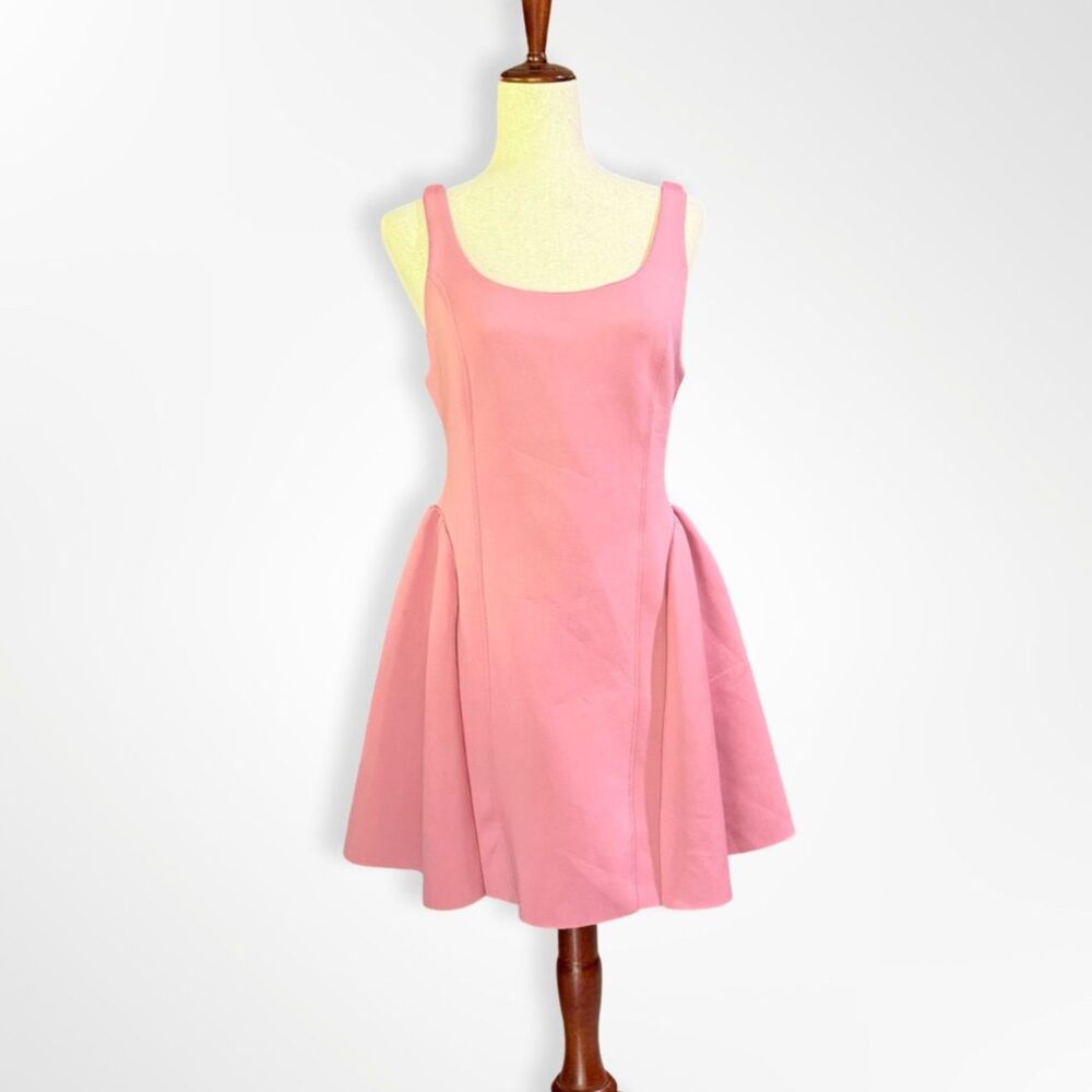 Maeve Sleeveless Seamed Scuba Fit & Flare Pink Mini Dress, M Coquette Ballet